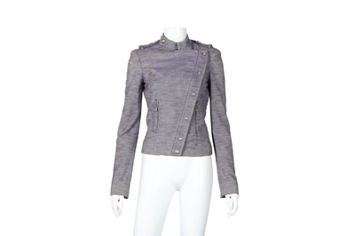 Lot 91 - Gianni Versace Purple Asymmetric Crop Jacket - Size 42