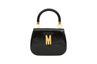 Lot 440 - Moschino Black Heart Top Handle Flap Bag