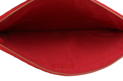 Lot 5 - Chanel Cherry Red Chevron Large O Case Pouch