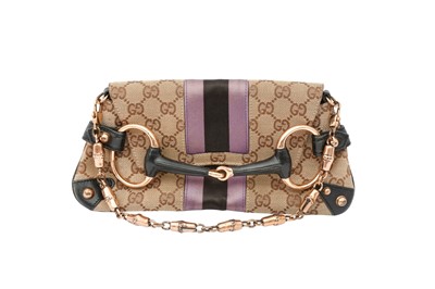 Lot 87 - Gucci Beige Monogram Horsebit Mini Flap Bag