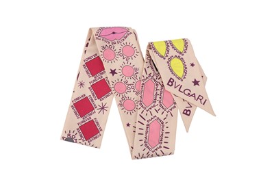 Lot 65 - Bvlgari Crystal Rose Onomato Silk Print Twilly