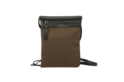 Lot 193 - Saint Laurent Men's Khaki Flat Crossbody Pouch Bag