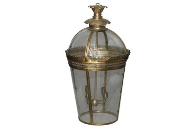 Lot 516 - PURE WHITE LINES, A VERY LARGE BRASS 'BYRON' HALL LANTERN