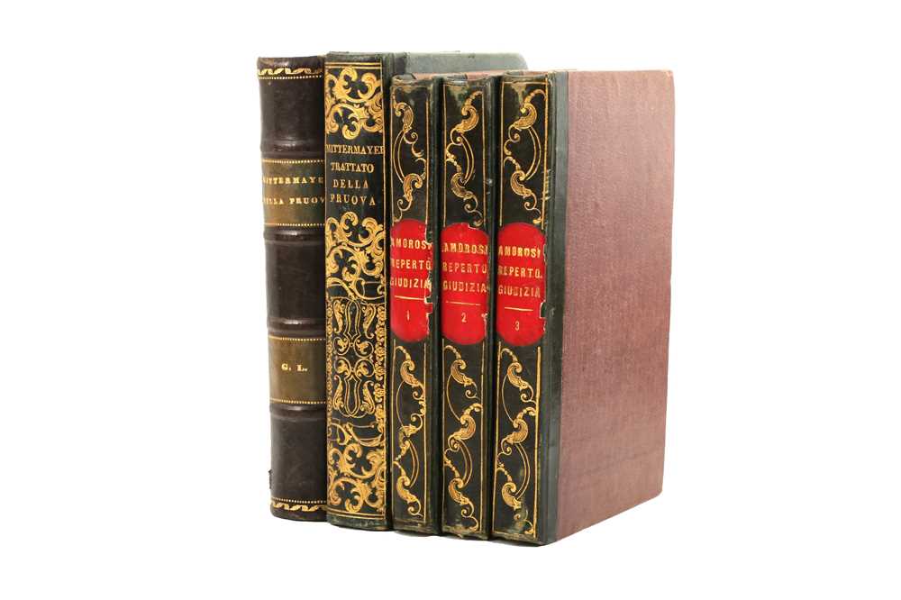 Lot 8 - Penal Law.- Mittermayer (Karl Joseph Anton) Trattato della pruova in materia penale…