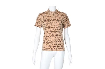 Lot 307 - Fendi Jeans Beige Monogram Logo High Neck Top