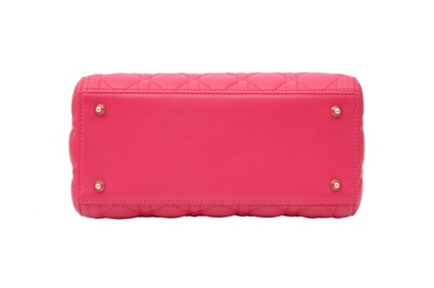 Lot 38 - Christian Dior Fuschia Pink Medium Lady Dior Bag