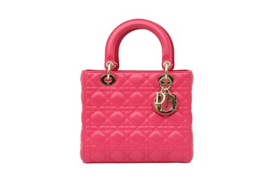 Lot 38 - Christian Dior Fuschia Pink Medium Lady Dior Bag