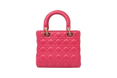 Lot 38 - Christian Dior Fuschia Pink Medium Lady Dior Bag