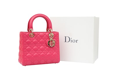 Lot 38 - Christian Dior Fuschia Pink Medium Lady Dior Bag