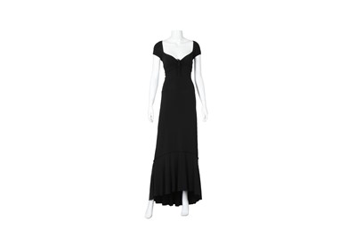 Lot 547 - Moschino Black Crepe Lace Back Dress - Size 46