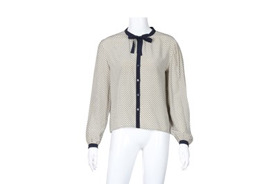 Lot 169 - Chanel Cream Silk CC Logo Bow Blouse