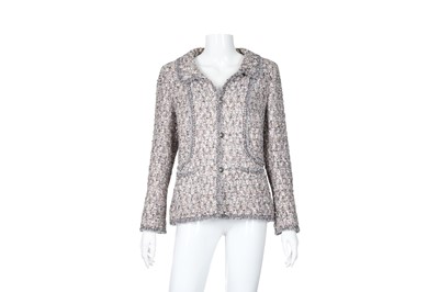 Lot 112 - Chanel Pink Boucle Patch Pocket Jacket - Size 42