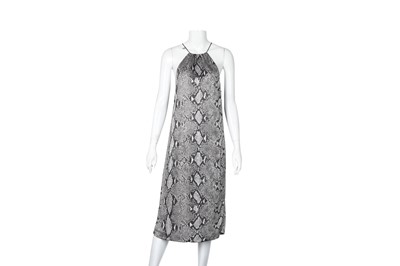 Lot 114 - Gucci Grey Snake Print Halter Neck Dress - Size 44
