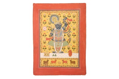 Lot 279 - A DEVOTIONAL PAINTING OF SHRI NATH JI