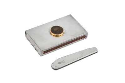 Lot 44 - An Elizabeth II sterling silver ancient Greek coin set match box holder, London 1992 by T&Co (untraced)