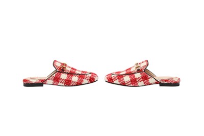 Lot 30 - Gucci Red Tweed Princetown Slipper - Size 36