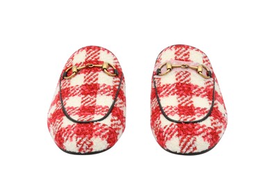 Lot 30 - Gucci Red Tweed Princetown Slipper - Size 36