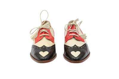 Lot 31 - Moschino Tri Colour Heart Lace Up Brogue - Size 36