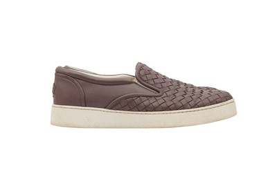 Lot 96 - Bottega Veneta Plum Intrecciato Slip On Shoe - Size 38