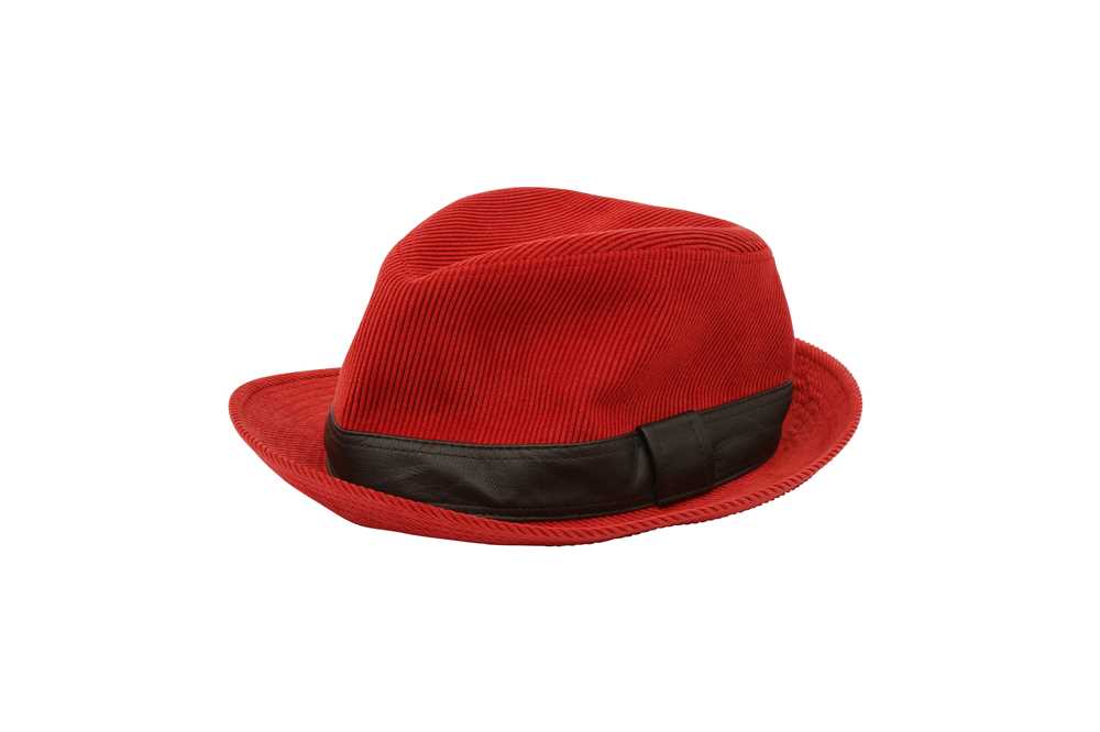 Lot 21 - Hermes Men's Red Trilby Hat - Size 55