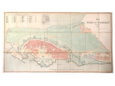 Lot 241 - Conybeare (Henry) Map of the Fort of Bombay. Completed to 1855