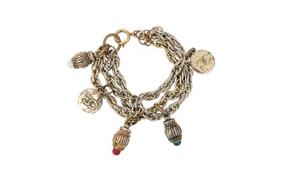 Lot 407 - Chanel Gripoix CC Logo Charm Bracelet