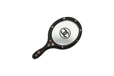 Lot 641 - Chanel Black Vanity Mirror Pin Brooch