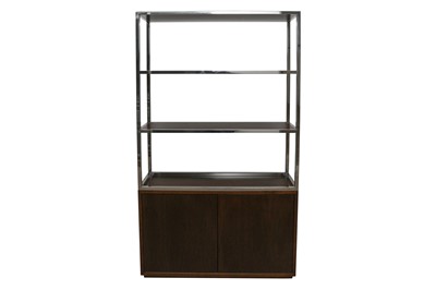 Lot 373 - A MAHOGANY AND CHROME DISPLAY CABINET, CONTEMPORARY