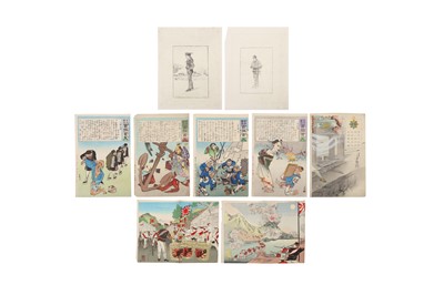 Lot 602 - A LARGE COLLECTION OF JAPANESE WAR PROPAGANDA WOODBLOCK PRINTS