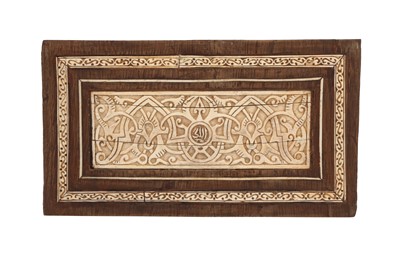 Lot 512 - λ A MAMLUK-REVIVAL BONE-INLAID WOODEN DECORATIVE PANEL