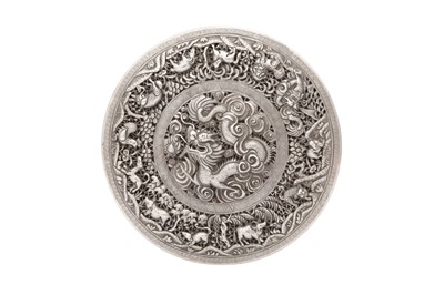 Lot 236 - AN OPENWORK SILVER LIDDED BOX FOR PAAN (BETEL LEAF WITH ARECA NUT)