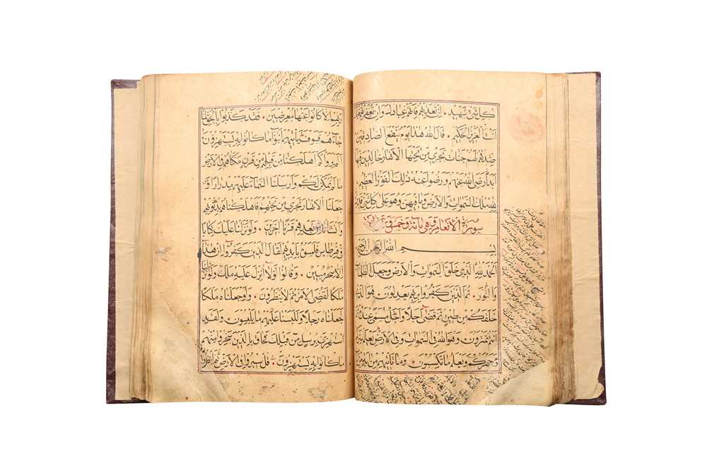 Lot 656 - A COLLECTION OF FIVE INCOMPLETE QUR'ANS