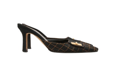 Lot 462 - Chanel Black Mademoiselle Heeled Mule - Size 38.5
