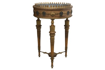 Lot 159 - A LOUIS XVI REVIVAL WALNUT AND ORMOLU MOUNTED JARDINIERE STAND