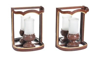 Lot 108 - A PAIR OF REGENCY STYLE WALL LANTERNS BY COLEFAX AND FOWLER