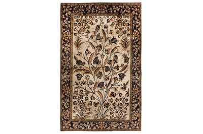 Lot 10 - A VERY FINE SILK QUM RUG, CENTRAL PERSIA