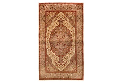 Lot 55 - AN EXTREMELY FINE , SIGNED SILK HEREKE RUG, TURKEY