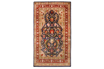 Lot 78 - AN EXTREMELY FINE, SIGNED SILK HEREKE PRAYER RUG, TURKEY