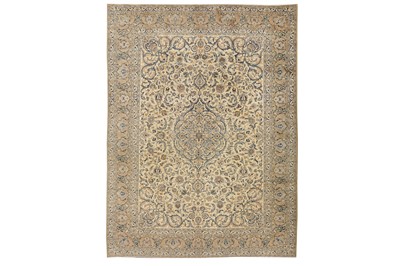 Lot 25 - A FINE SIGNED KASHAN CARPET, CENTRAL PERSIA