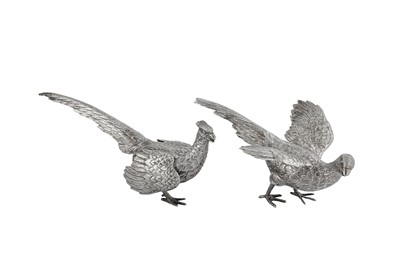 Lot 65 - A pair of mid-20th century Dutch or German sterling silver table ornaments, import marks for London 1959 by Israel Freeman & Son Ltd
