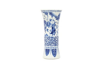 Lot 655 - A CHINESE BLUE AND WHITE VASE, GU.