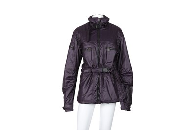 Lot 84 - Chanel Purple Shiny Belted Puffer Jacket - Size 42