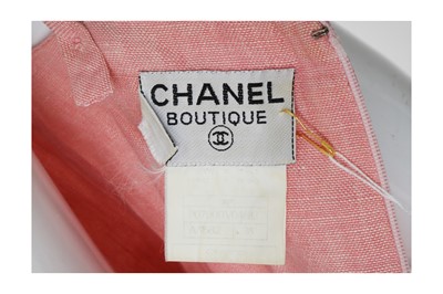 Lot 48 - Chanel Pink Linen Strappy Dress - Size 38