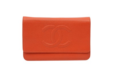 Lot 223 - Chanel Burnt Orange Wallet On Chain