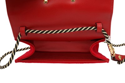 Lot 8 - Gucci Red Velvet Broadway Small Crossbody Flap Bag
