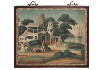 Lot 398 - AN 18TH CENTURY CHINA TRADE PAINTING