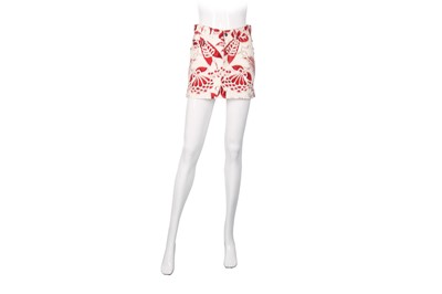 Lot 13 - Gucci White Denim Print Mini Skirt - Size 40