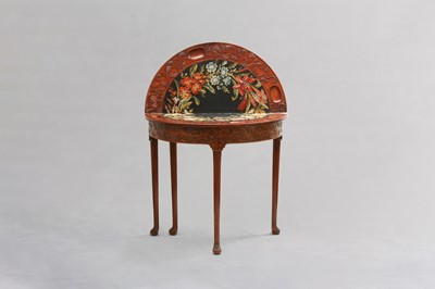 Lot 8 - A CHINESE HUANGHUALI DEMI-LUNE GAMING TABLE.