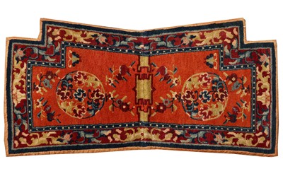 Lot 96 - AN ANTIQUE TIBETAL SADDLE COVER