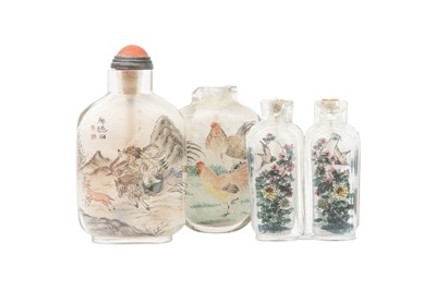 Lot 205 - THREE CHINESE INSIDE-PAINTED SNUFF BOTTLES.